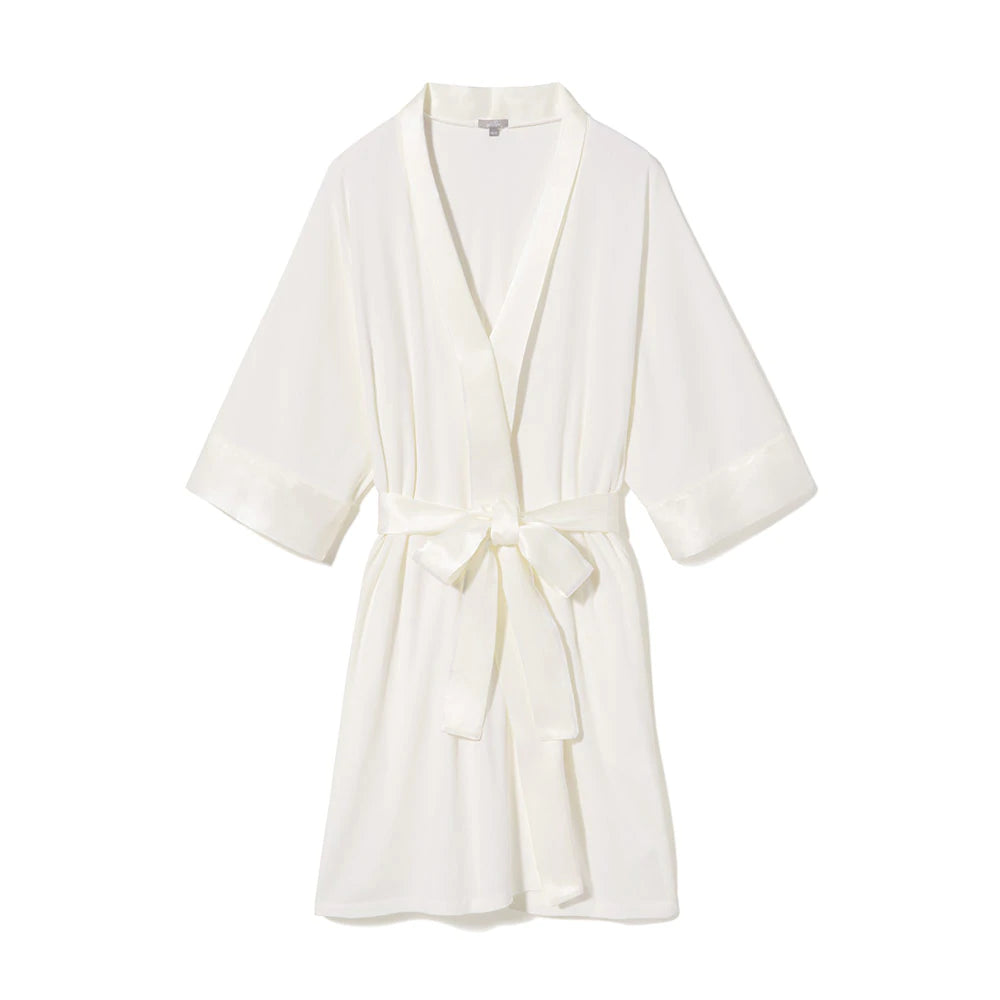 White comfy looking robe with a sash in the middle