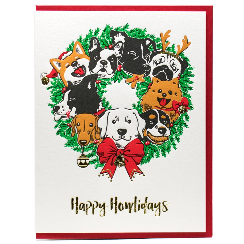 Happy Howlidays Dog Card | Porchlight Press Letterpress