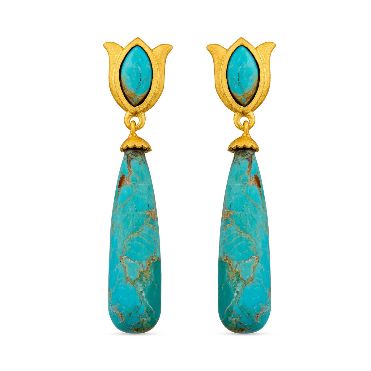 Verona Tulip Drop Earrings | Turquoise | Christina Greene