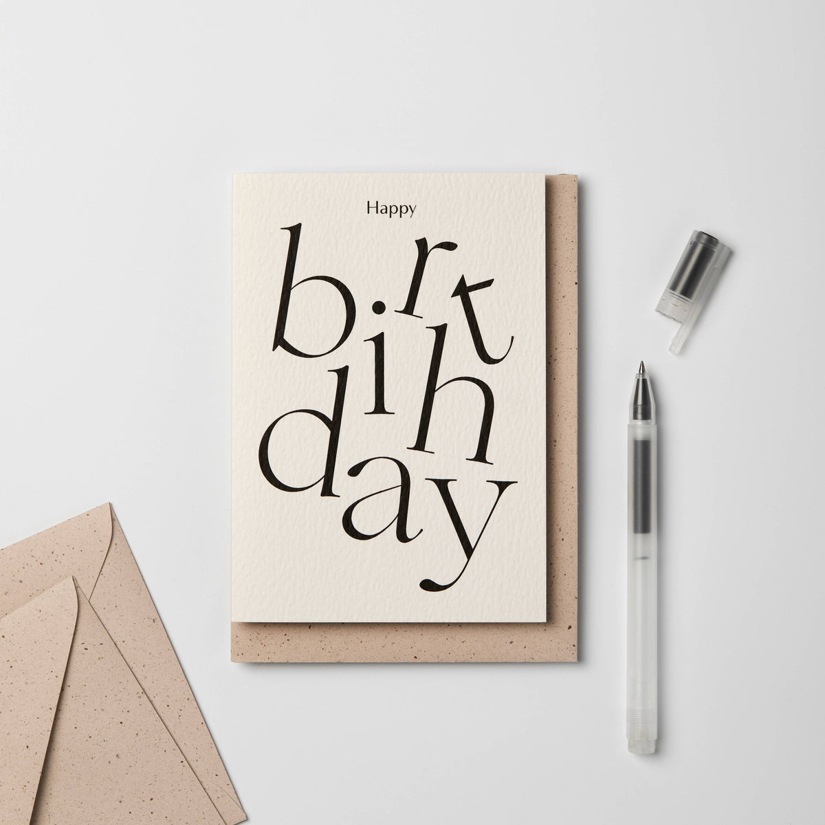 Birthday Card | Serif Type/Happy Birthday | Kinshipped