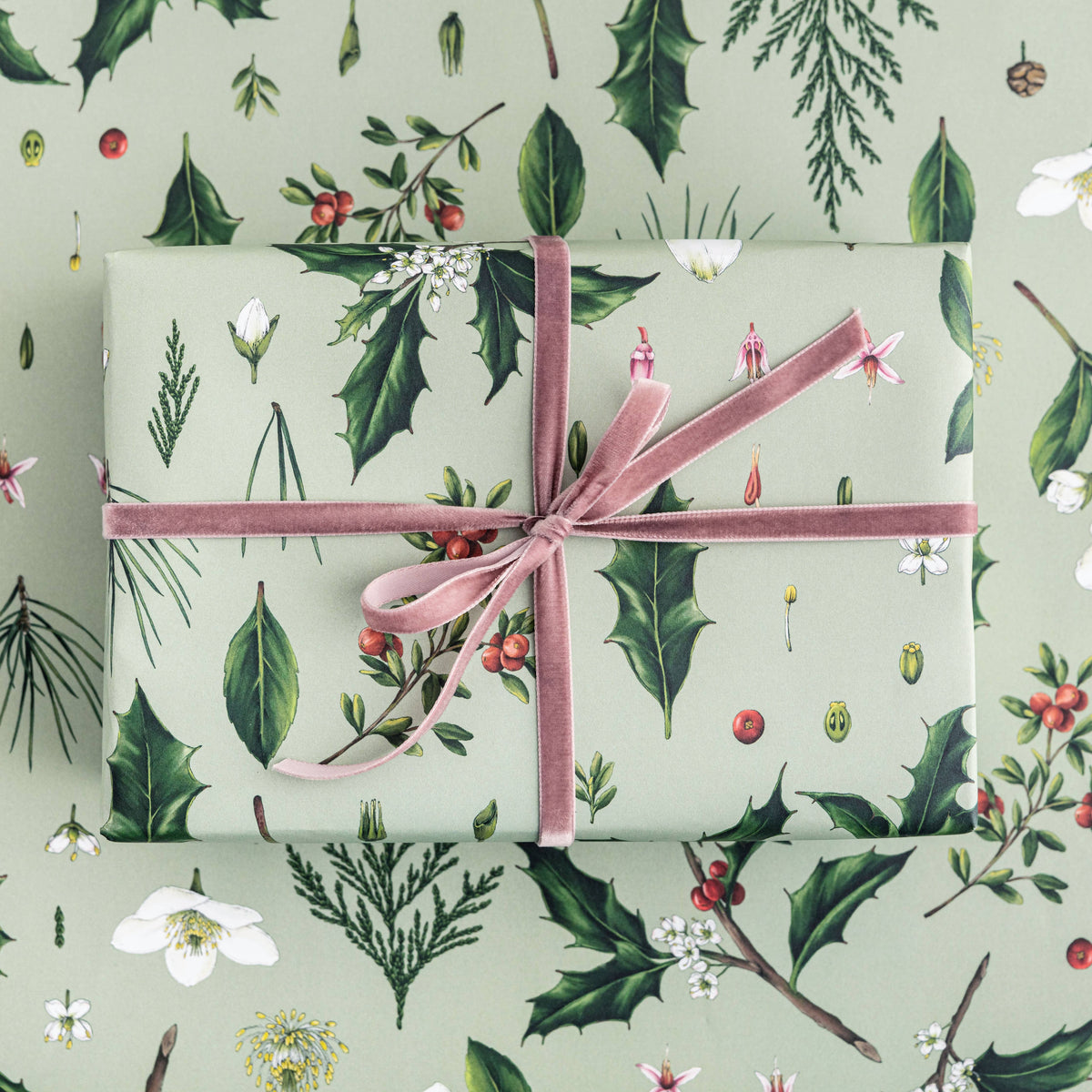 Gift Wrap | Berry Mix/Green | Catherine Lewis Design