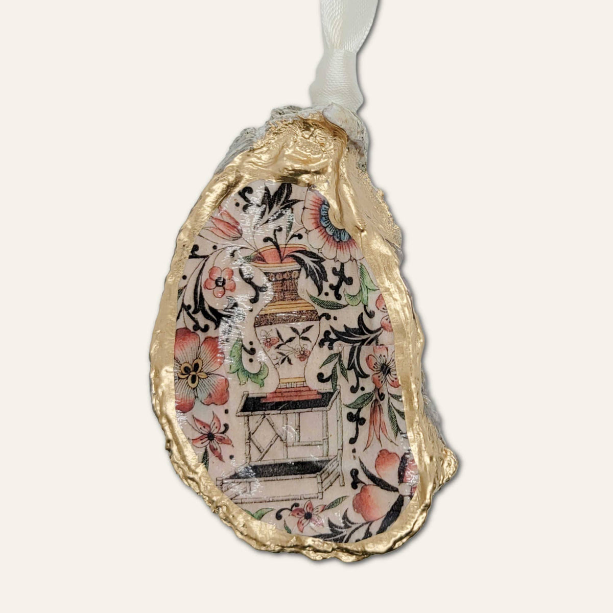 Oyster Shell Christmas Ornament | Chinoiserie Unique | Algiers Point Oyster Co.