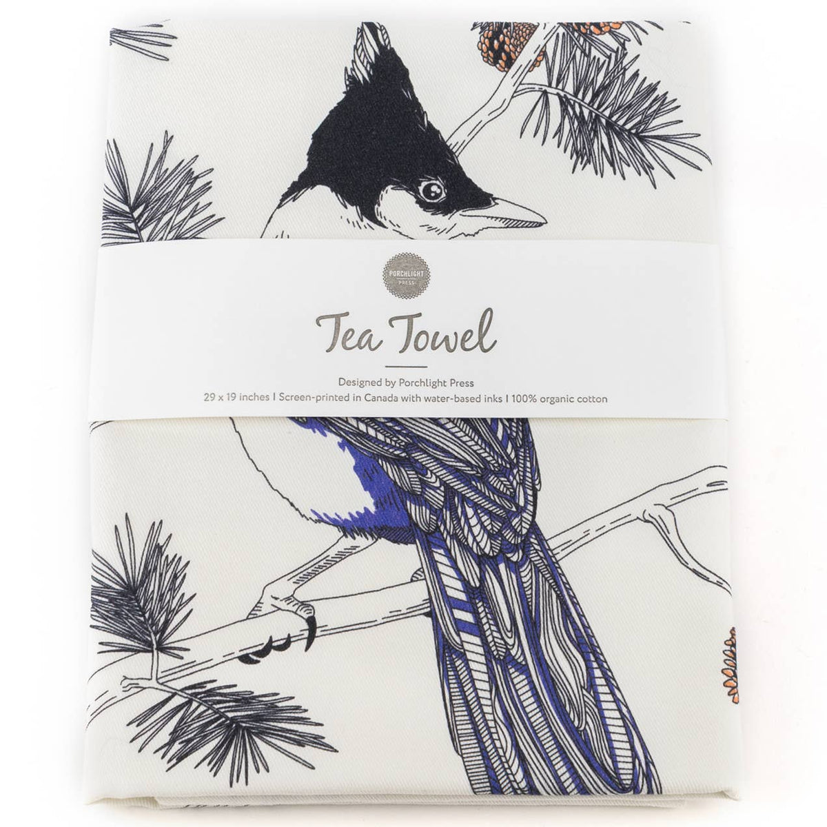 Tea Towel Bird Series (Stellar&#39;s Jay) | Porchlight Press Letterpress