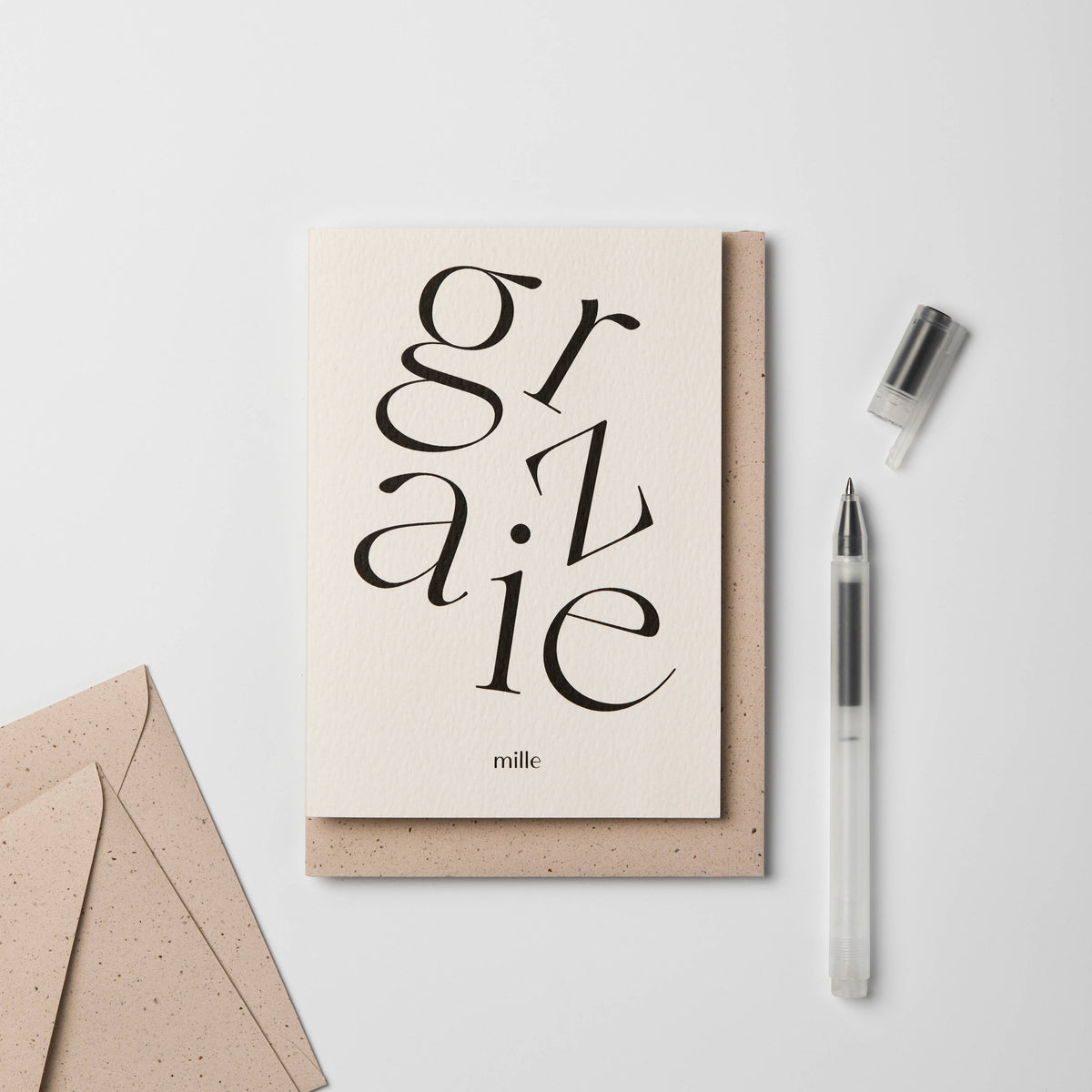 Greeting Card | Serif Type/Grazie Mille | Kinshipped