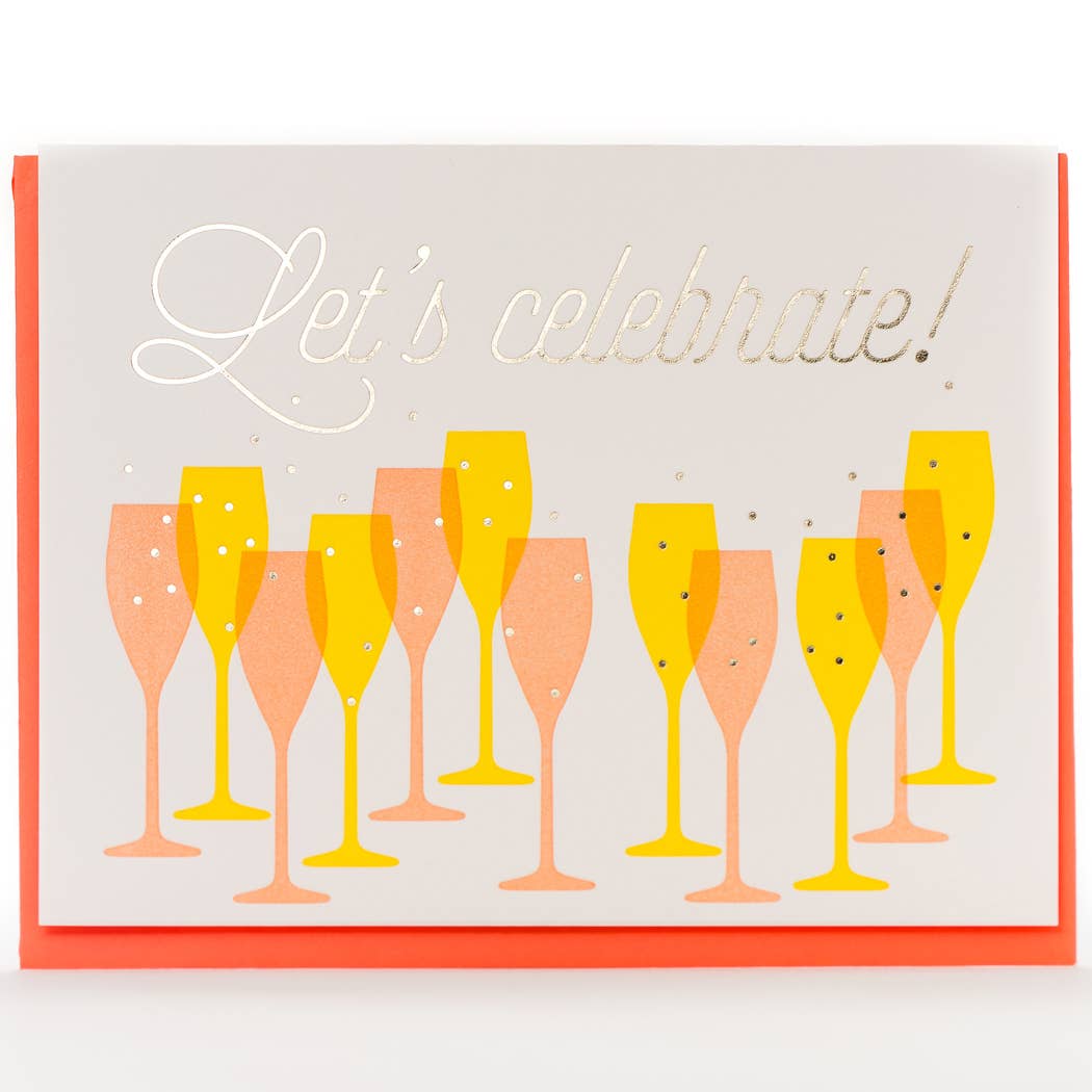 Porchlight Press Letterpress - Congrats Champagne Modern Card