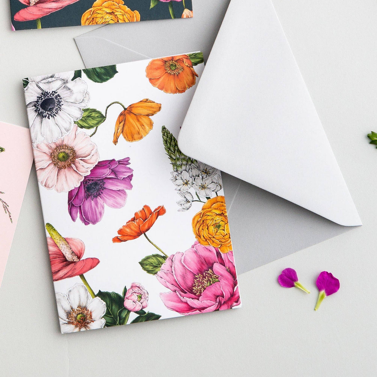 Greeting Card | Floral Brights/White | Catherine Lewis Design
