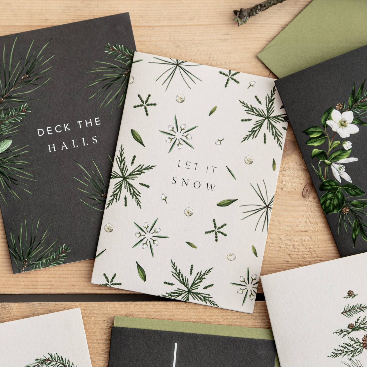 Holiday Card | Festive Foliage/Let it Snow | Catherine Lewis Design