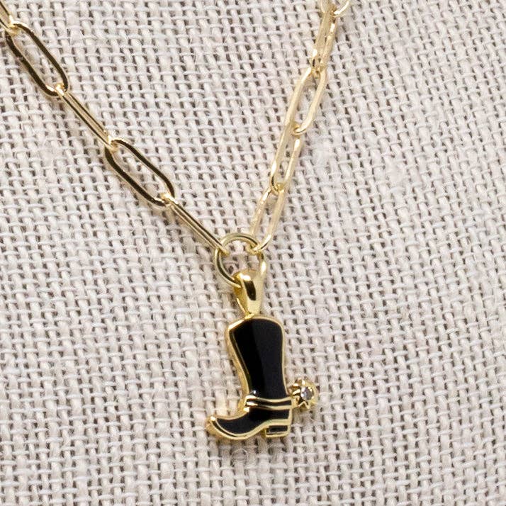 Black Cowboy Boot Necklace | Mary Kathryn Design