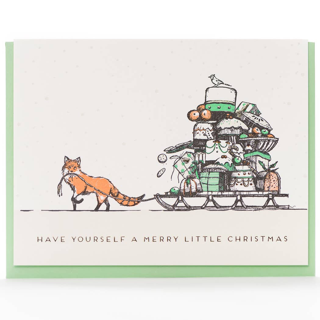 Merry Little Christmas Fox Card | Porchlight Press Letterpress