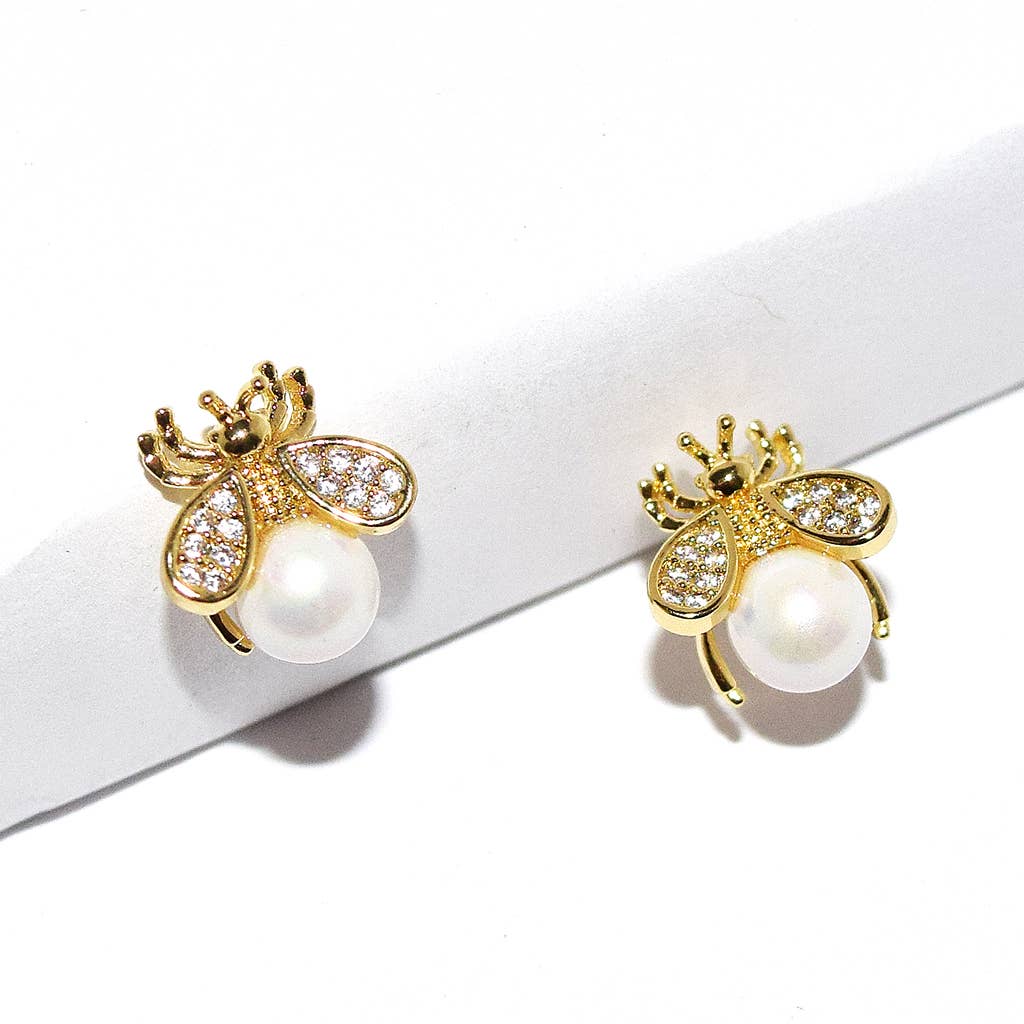 Earrings | Delicate Bee Studs | Karine Sultan