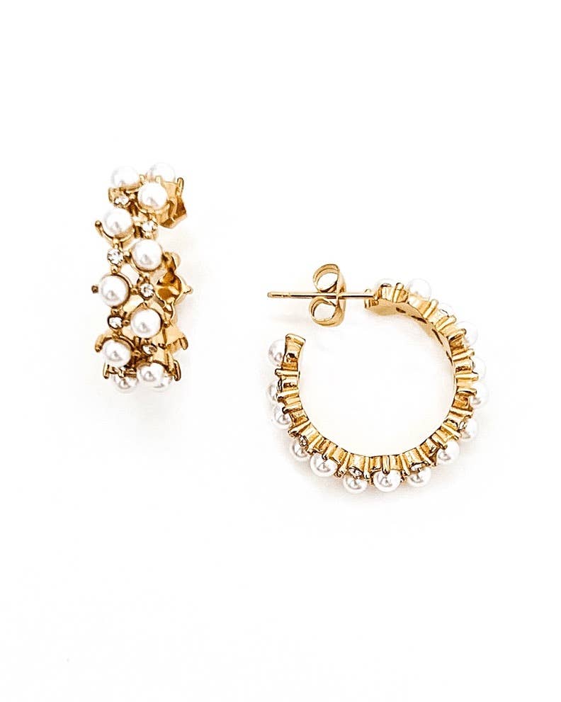 Empanda Pearl Hoop Earrings | Beljoy