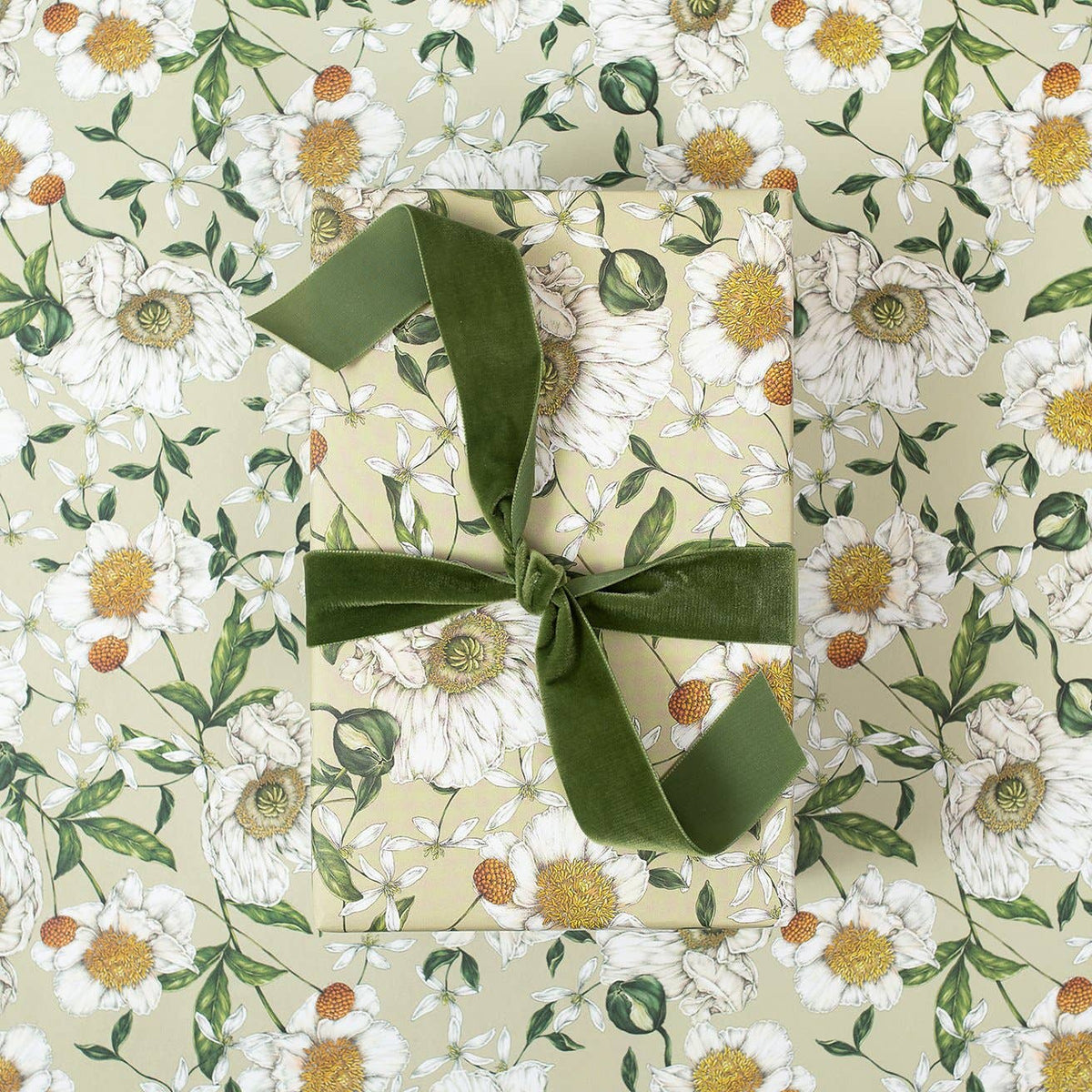 Gift Wrap | Spring Blossom/Green | Catherine Lewis Design