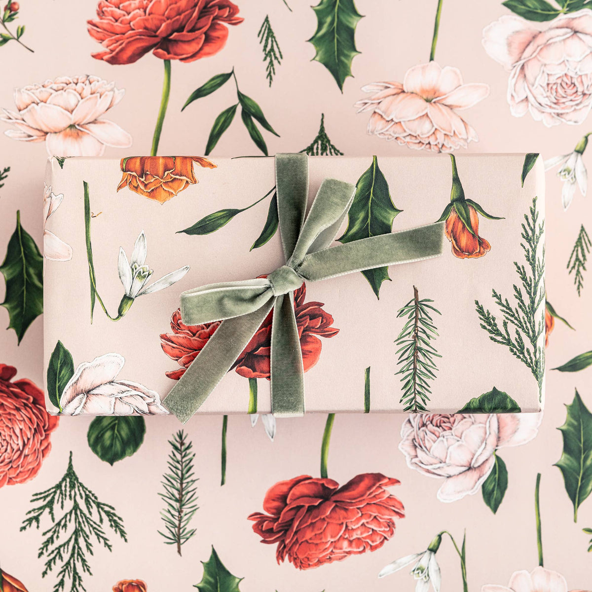 Gift Wrap | Berry Roses/Pink | Catherine Lewis Design